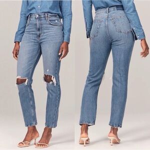 Abercrombie and Fitch ankle straight curve love ultra high rise size 28
